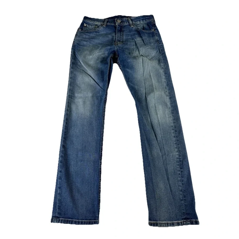 Levi's 513 Jeans Mens 33x32 Blue Denim Faded Medium Wash Regular Fit Streetwear